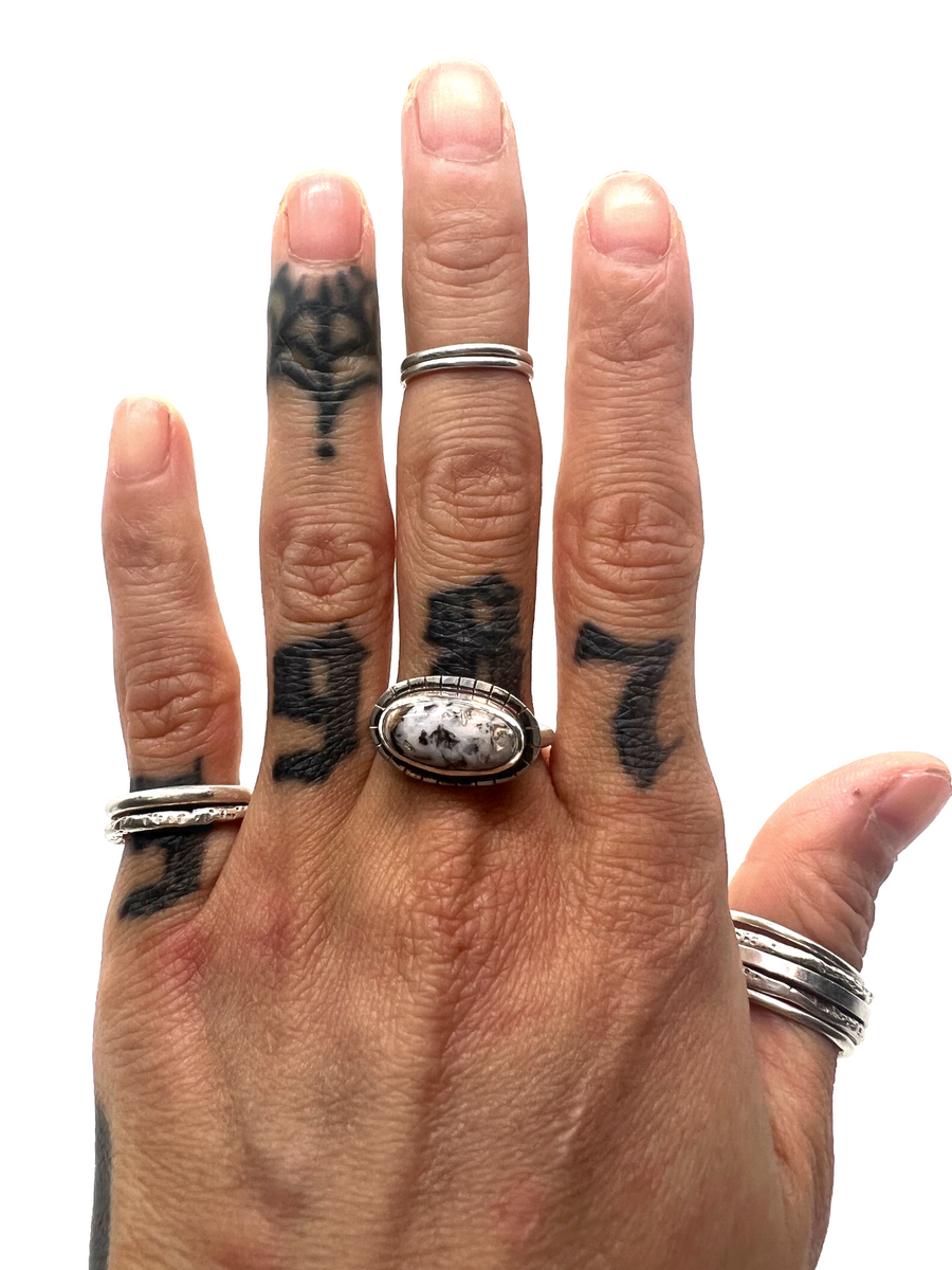 White Buffalo Turquoise Ring