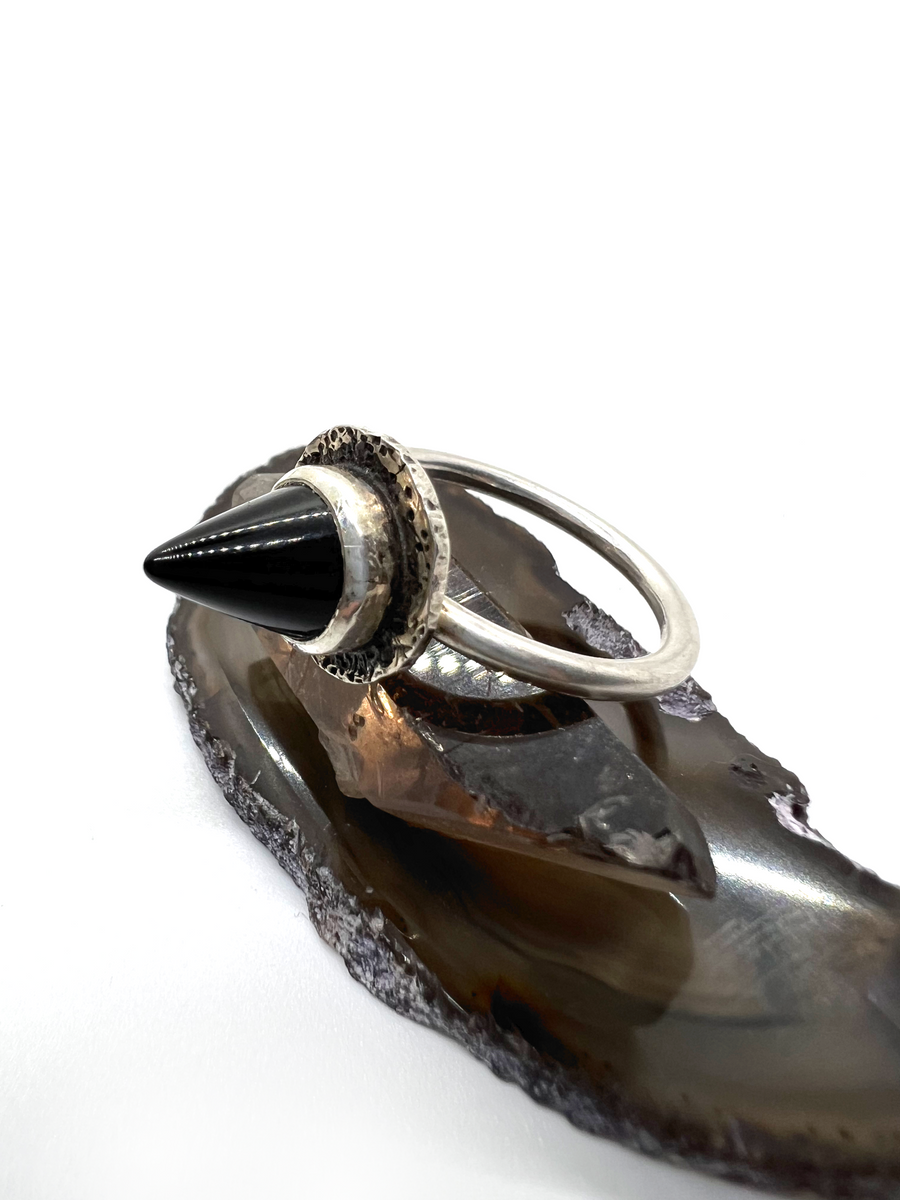 Onyx Spike Ring